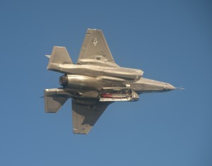 F-35 Lightning II with weapons bay door open F-35 Lightning II with weapons bay door open
