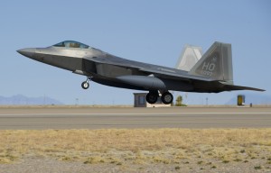 F-22 Raptors Take-Off