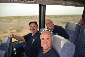 Bill Pupo on the bus ride to the Barry M. Goldwater Range to observe “Haboob Havoc” – bombing competition.
