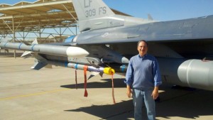 Ricky Lyons w/ F-16 on Luke AFB ramp