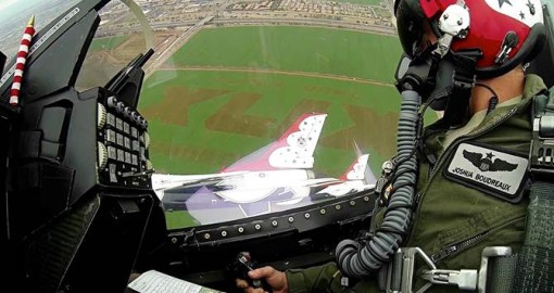 USAF Thunderbirds fly over Super Bowl