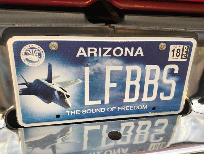 56th Fighter Wing AZ F-35 license plate