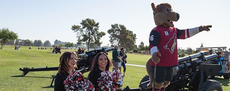 Coyotes mascot Howler at 10th Annual Golf Classic