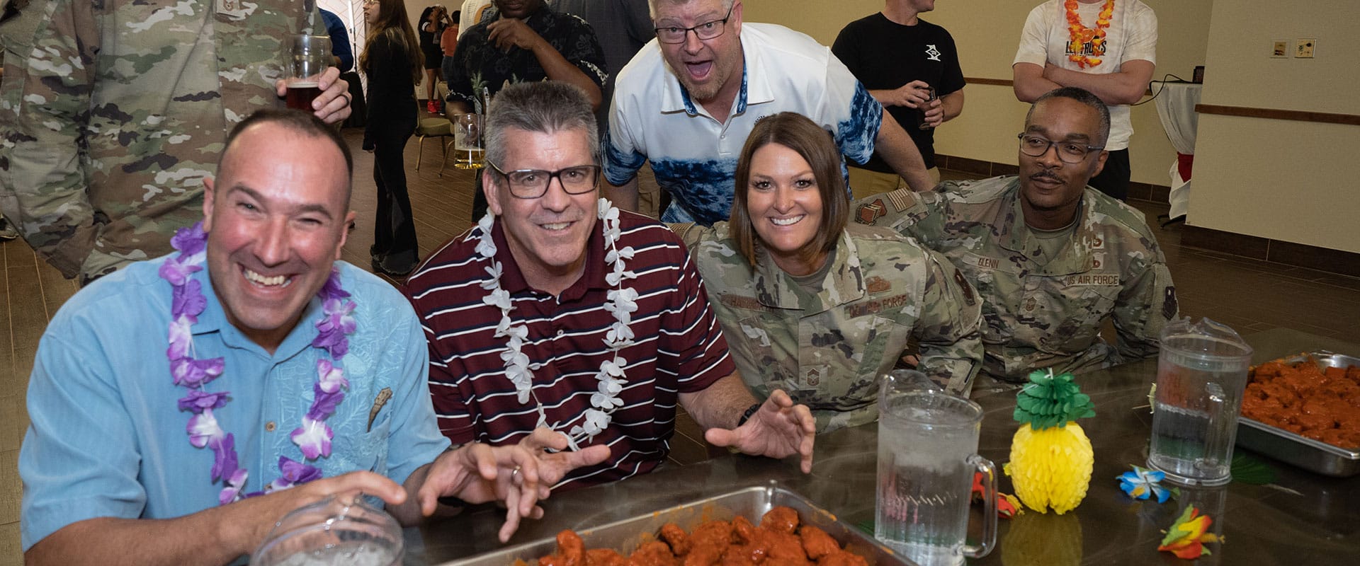 Wing eating contest summer dorm dweller party