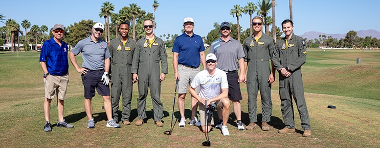 Foursome at Fighter Country Golf Classic with F-35 pilots