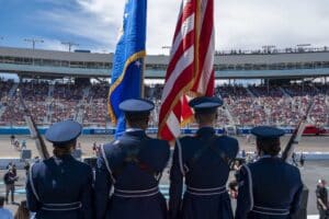 Luke AFB Honor Guard kickoff NASCAR race Luke AFB Honor Guard