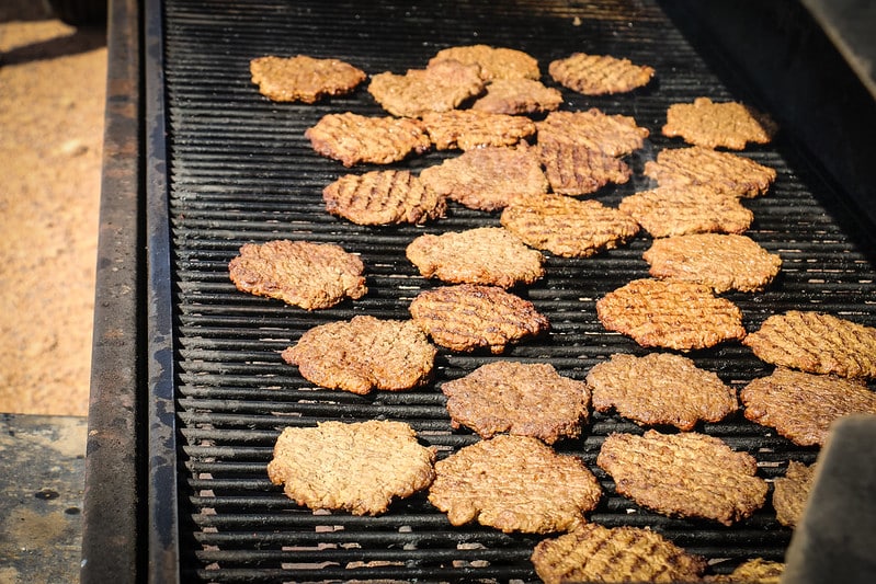 Burgers on the grill at Luke Air Force base.