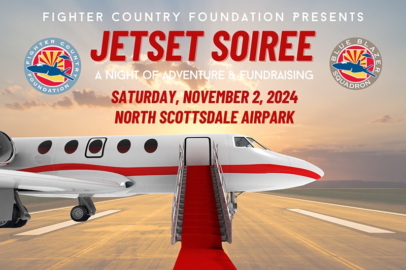 Jetset Soiree save the date graphic.
