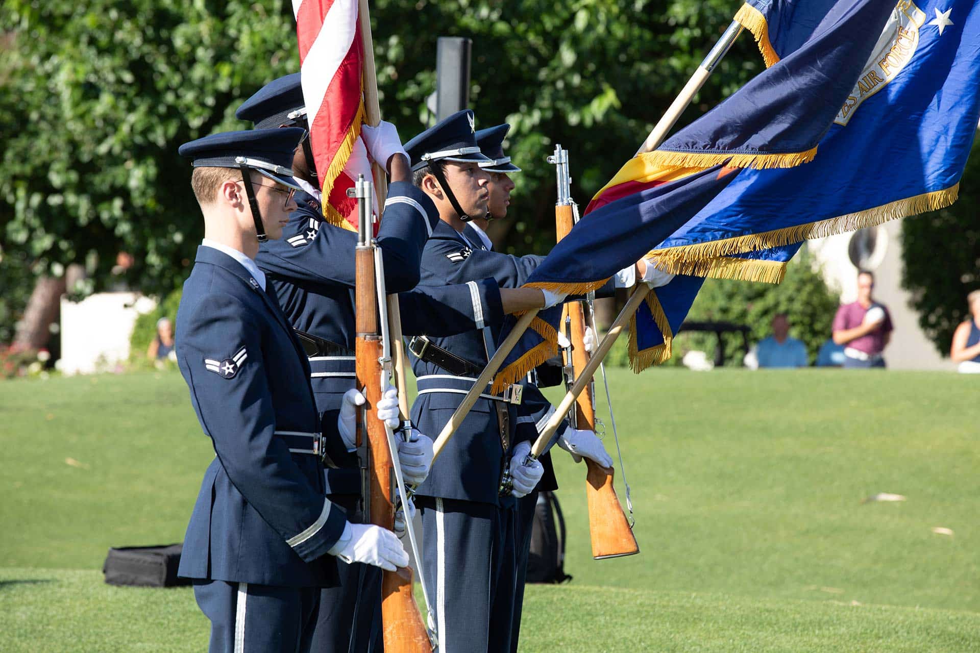 Luke Air Force Base Honor Guard presenting the colors at the 2024 FCF Golf Classic.