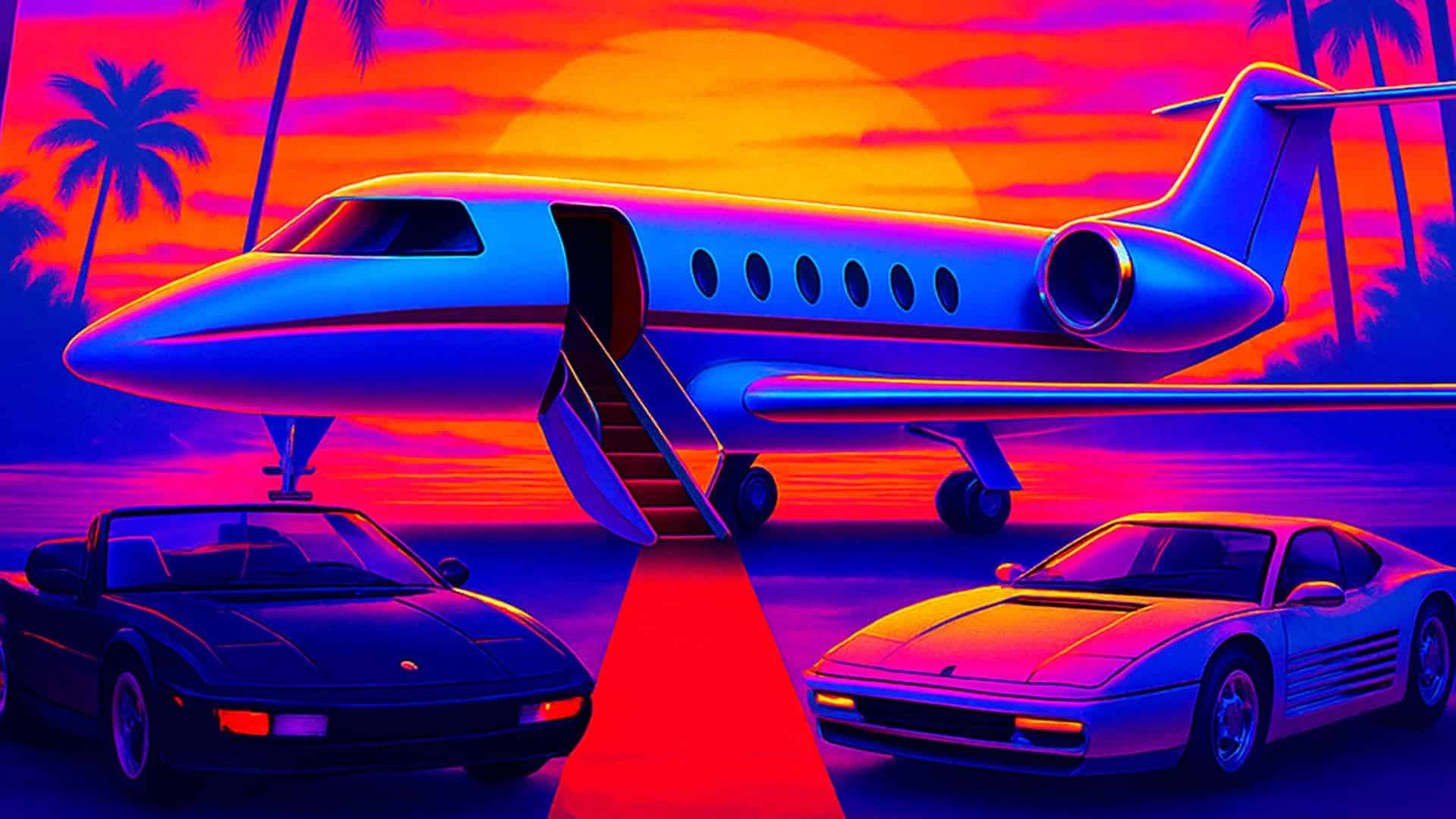JetSet Soiree Miami Vice Style graphic.